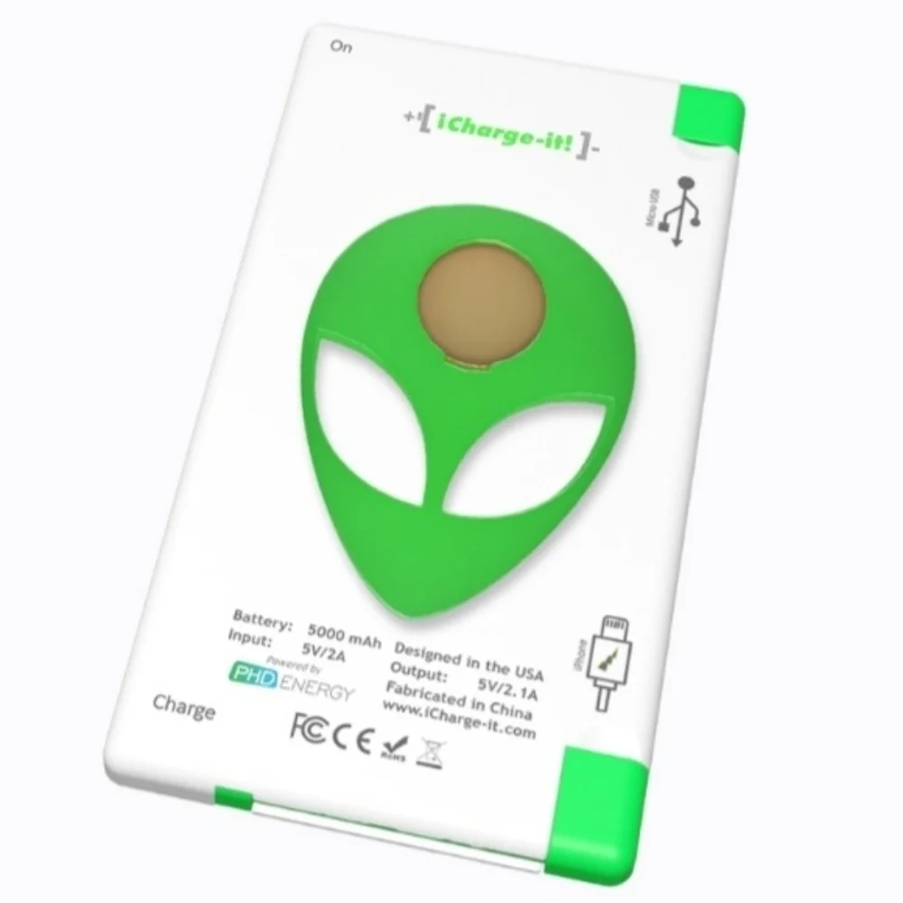 Power Bank With Alien Charm iPhone Android Cell Phone Tablet